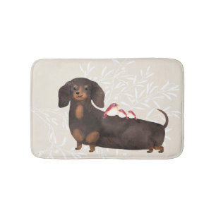 Tapete De Banheiro Família Dachshund e Birds