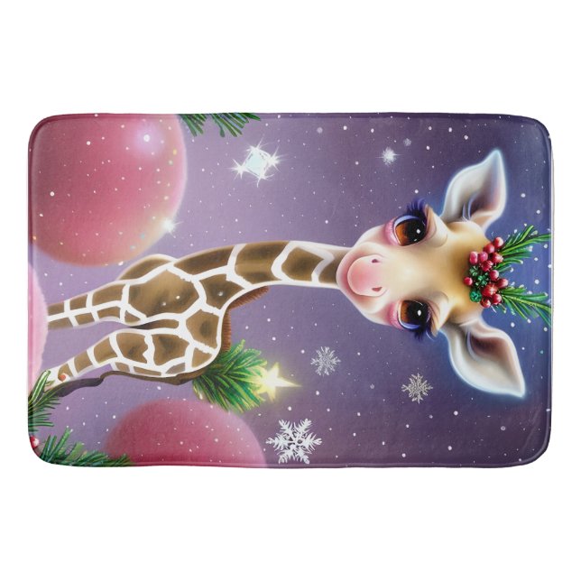 Tapete De Banheiro Fantasia Adorável, Baby Giraffe com Holly (Frente)
