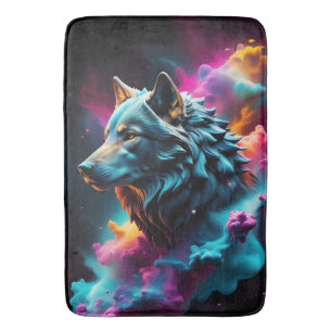 Tapete De Banheiro Fantasia Surreal Cósmica Wolf Paint Abstrato Art