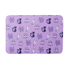 Tapete De Banheiro Fantasmas, teias-aranha e Gatos Negros Roxos