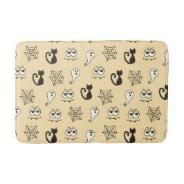 Tapete De Banheiro Fantasmas, teias-aranha e Gatos Pretos Amarelos