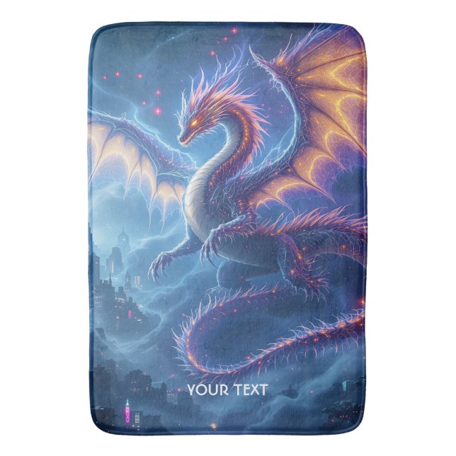 Tapete De Banheiro Fantasy Cute Blue Dragon City (Frente Vertical)