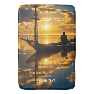Tapete De Banheiro Fantasy Cute Boat Sunset Sea