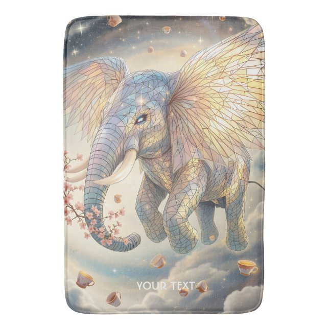 Tapete De Banheiro Fantasy Cute Flying Elephore Sakura (Frente Vertical)