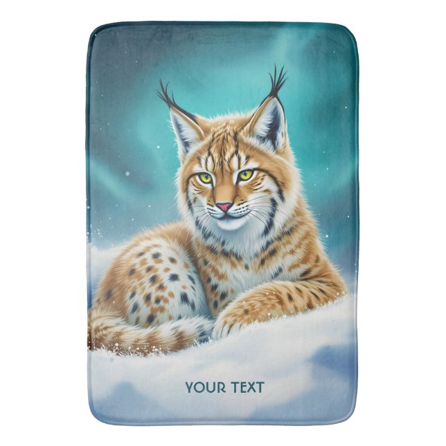 Tapete De Banheiro Fantasy Cute Lynx Winter (Frente Vertical)