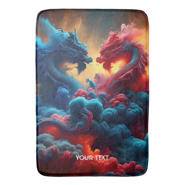 Tapete De Banheiro Fantasy Cute Red Dragon (Frente Vertical)