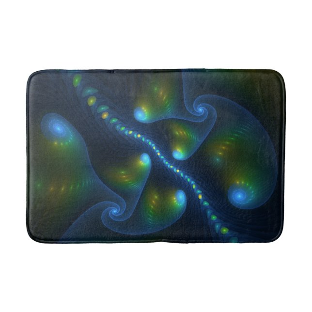 Tapete De Banheiro Fantasy Lights Abstract Blue Green Yellow Fractal (Frente)