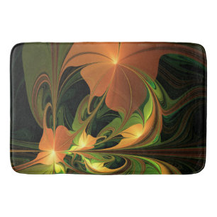 Tapete De Banheiro Fantasy Plant Abstrato Green Rust Brown Fractal