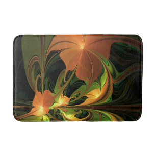 Tapete De Banheiro Fantasy Plant Abstrato Green Rust Brown Fractal