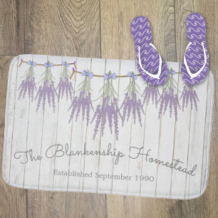Tapete De Banheiro Farmhouse Lavanda Flower Bundks Personalizados
