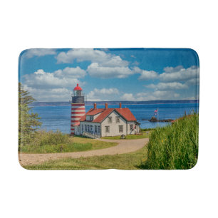 Tapete De Banheiro Farol de Cabeça de Quoddy Oeste, Lubec, Maine