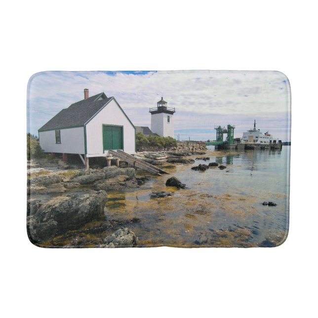 Tapete De Banheiro Farol de Ponto Grindle, Maine Bath Mat (Frente)