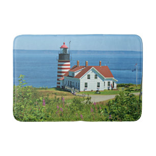 Tapete De Banheiro Farol principal ocidental de Quoddy, Maine