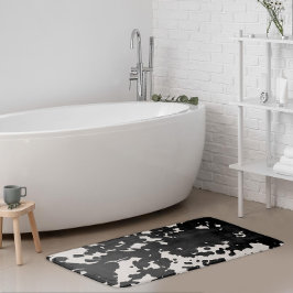 Tapete De Banheiro Faux Cowhide Black Spots Country Western