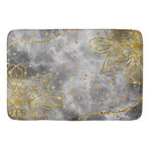 Tapete De Banheiro Faux Dourado Star Mandala Bath Mat Large