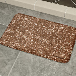 Tapete De Banheiro Faux Rosa Dourado Sparkle Glitter Bath Mat