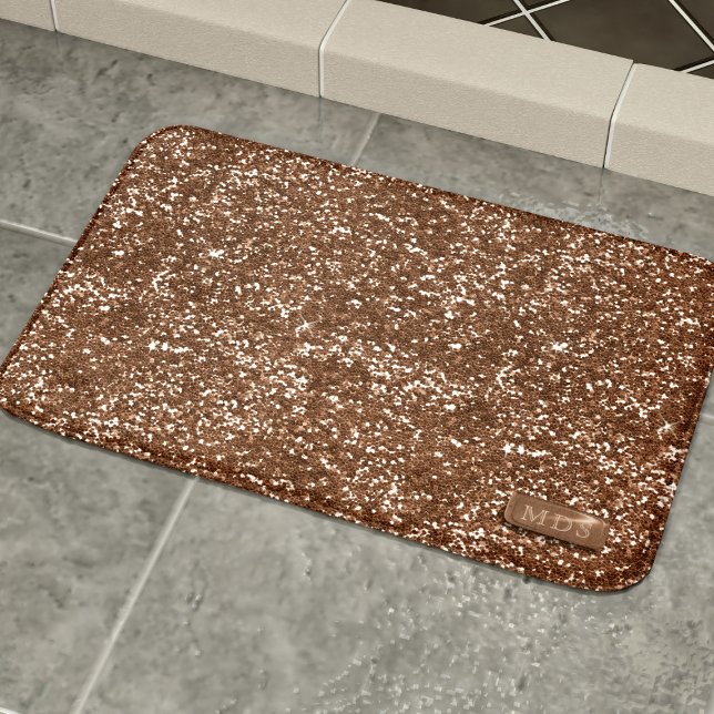 Tapete De Banheiro Faux Rosa Dourado Sparkle Glitter Bath Mat (Criador carregado)