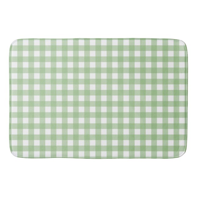 Tapete De Banheiro Faye e Lauren Pastel Green Gingham (Frente)