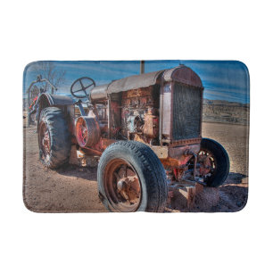 Tapete De Banheiro Fazendas Trator Antiquado Rusty