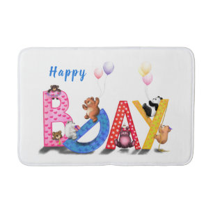 Tapete De Banheiro Feliz Aniversário - Festa de Ursos Bebês Divers