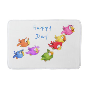 Tapete De Banheiro Feliz Bath Mat De Pássaros Voadores - Texto Person