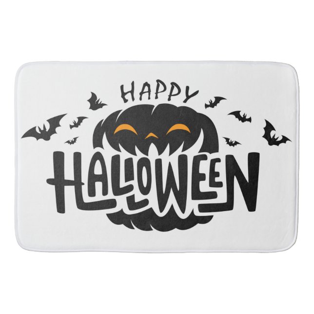 Tapete De Banheiro Feliz Halloween Abóbora (Frente)
