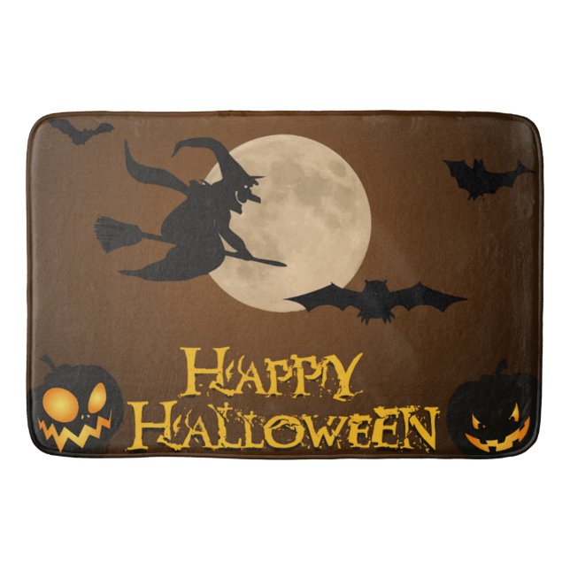 TAPETE DE BANHEIRO "FELIZ HALLOWEEN" BRINCANDO (Frente)