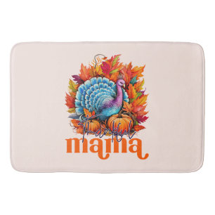 Tapete De Banheiro Feliz Mama Turquia e Autumn Leaves Foliage