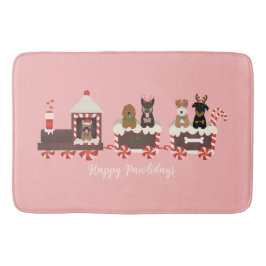 Tapete De Banheiro Feliz Natal de Cachorro Comboio