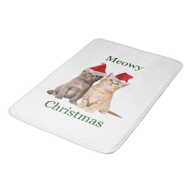 Tapete De Banheiro Feliz Natal Kitten Bath Mat (Angulado)
