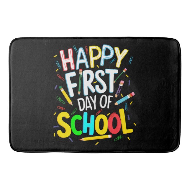 Tapete De Banheiro Feliz Primeiro Dia de Volta às Aulas (Frente)