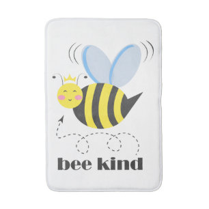 Tapete De Banheiro Feliz princesa de abelhas com coroa e slogan Bela