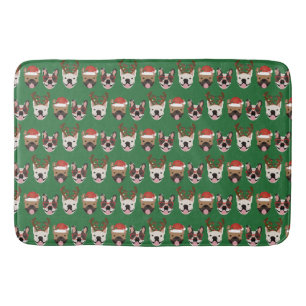 Tapete De Banheiro Feliz Woofmas Bolsas Francesas Cabeças de Natal