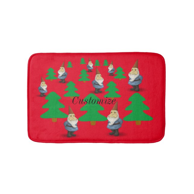 Tapete De Banheiro Feriado de inverno Gnomos Árvores de Natal Thunder (frente)