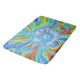 Tapete De Banheiro Fesestivo Chartreuse e Blue Dahlia Flores