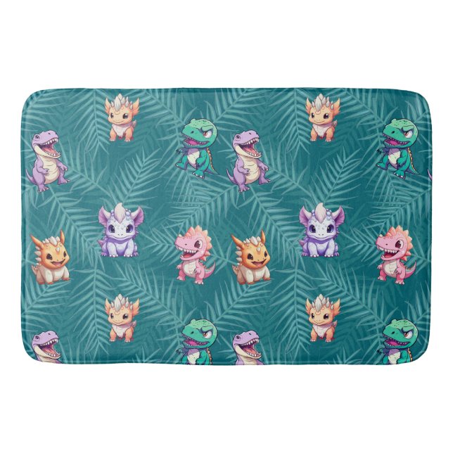 Tapete De Banheiro Festa de aniversário de criança da selva de dinoss (Frente)