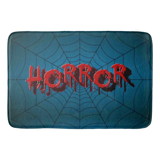 Tapete De Banheiro Festa de Halloween Red Horror Spider Web Blue Scar (Frente)