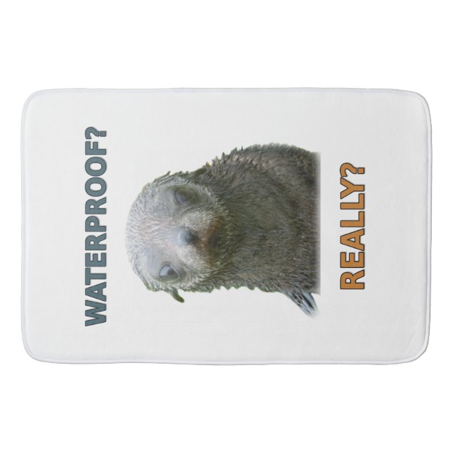 Tapete De Banheiro Filhote de foca molhada engraçada (Frente)