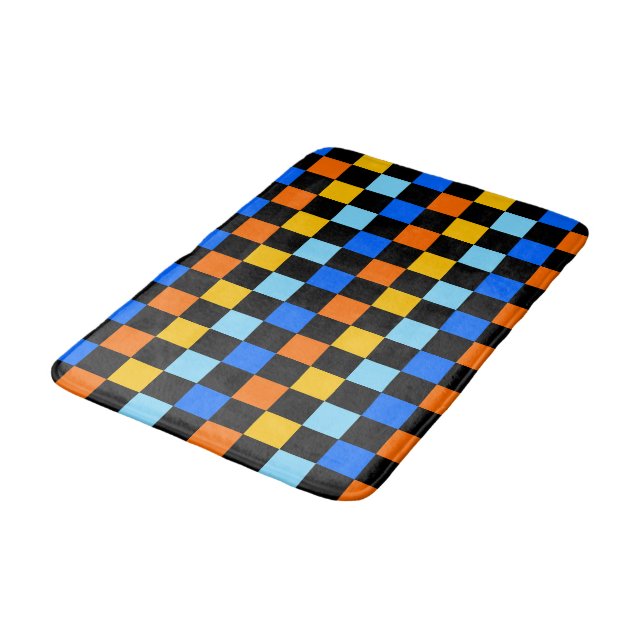 Tapete De Banheiro Fire and ice checkerboard pattern (Angulado)