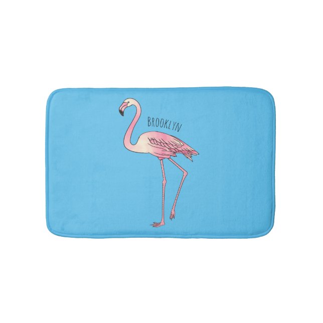 Tapete De Banheiro Flamingo bird cartoon illustration (frente)