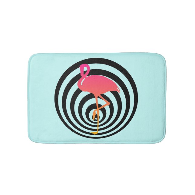 Tapete De Banheiro Flamingo bonito nos círculos (frente)