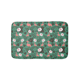 Tapete De Banheiro Flamingo seamless pattern pink on green background