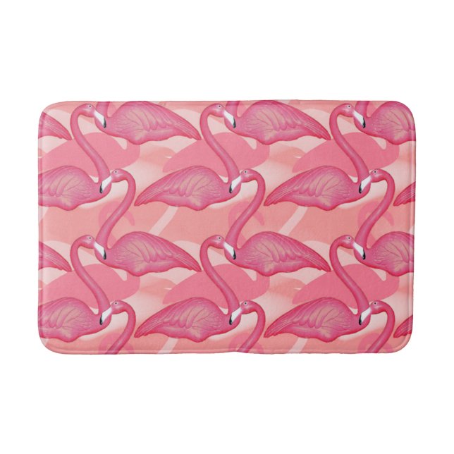Tapete De Banheiro Flamingos cor-de-rosa (Frente)