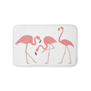 Tapete De Banheiro Flamingos cor-de-rosa