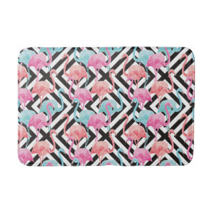 Tapete De Banheiro Flamingos no teste padrão corajoso do design