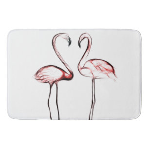 Tapete De Banheiro Flamingos Rosa Bege Tropical