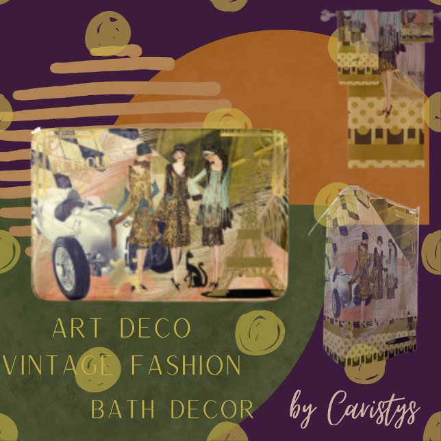 Tapete De Banheiro Flappers Retro em Paris (Criador carregado)