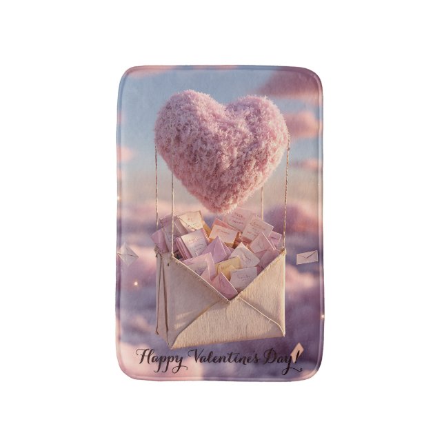 Tapete De Banheiro Floating Heart of Love Letters Design Postcard (Frente Vertical)