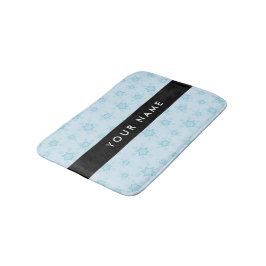 Tapete De Banheiro Flocos de neve azuis, seu nome, Personalize