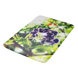 Tapete De Banheiro Flor azul violeta parece pintura a óleo